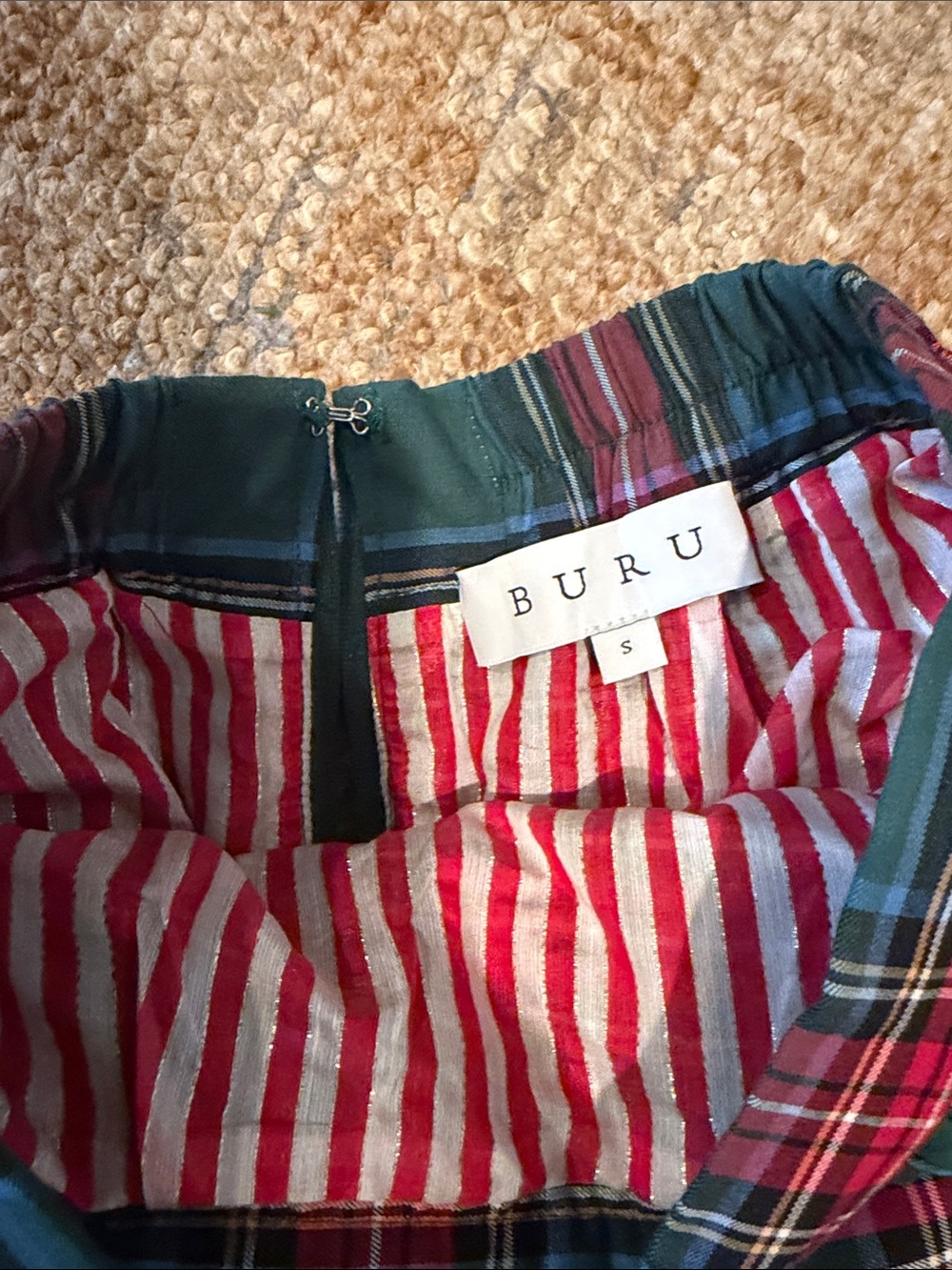 Ruffled Plaid Circle Skirt - Red & Blue - Picture 3 of 3